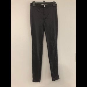 Black  high rise satin disco pants or leggings